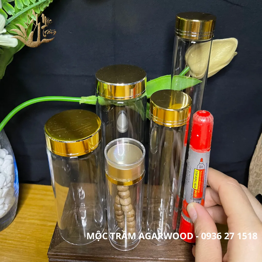 [Multiple Sizes] Luxury Glass Container for Bracelets, Oud Beads, Feng Shui Stones, Cordyceps, Saffron &amp; Herbal Products